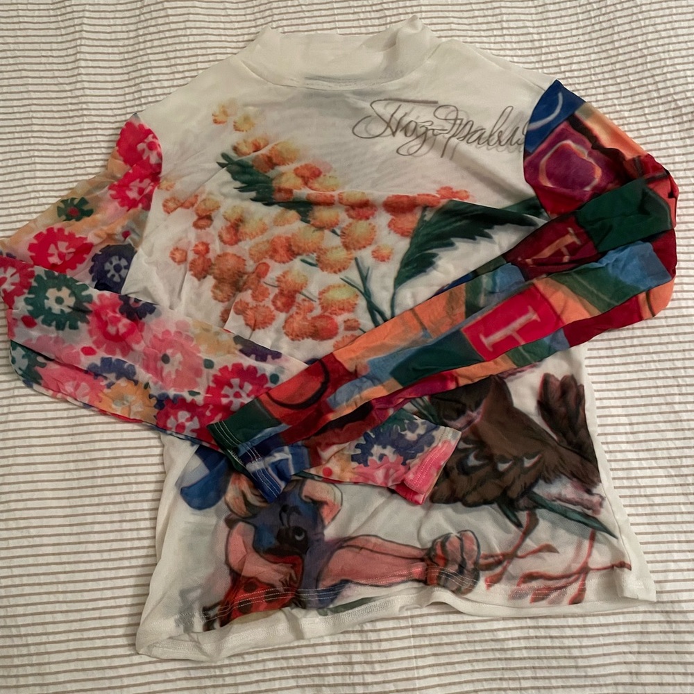 Chopova Lowena mesh mock neck t-shirt